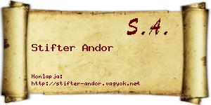 Stifter Andor névjegykártya